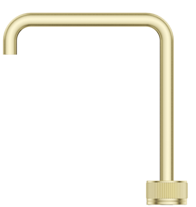 Mica Fluted Soft-Square Hob Sink/Basin Mixer Set French Gold - HSK-6-NR-R90-FG