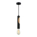 Buy Mini Pendants Australia IDA Interior Tube 1 Light Pendant Black With Blonde Wood - IDA1