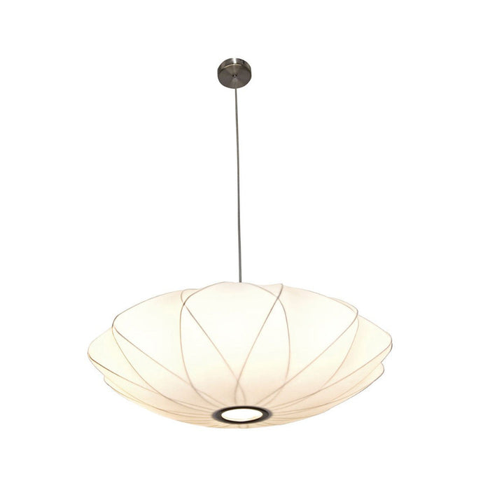Buy Pendant Lights Australia Aragon 1 Light Pendant 750mm Nickel, White - ARAGON PE75-WH