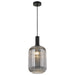 Buy Pendant Lights Australia Bonura 1 Light Pendant 200mm Black & Smoke - BONURA PE20-BKSM