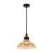 Buy Pendant Lights Australia Hertel 1 Light Pendant 300mm Black & Amber - HERTEL PE30-BKAM