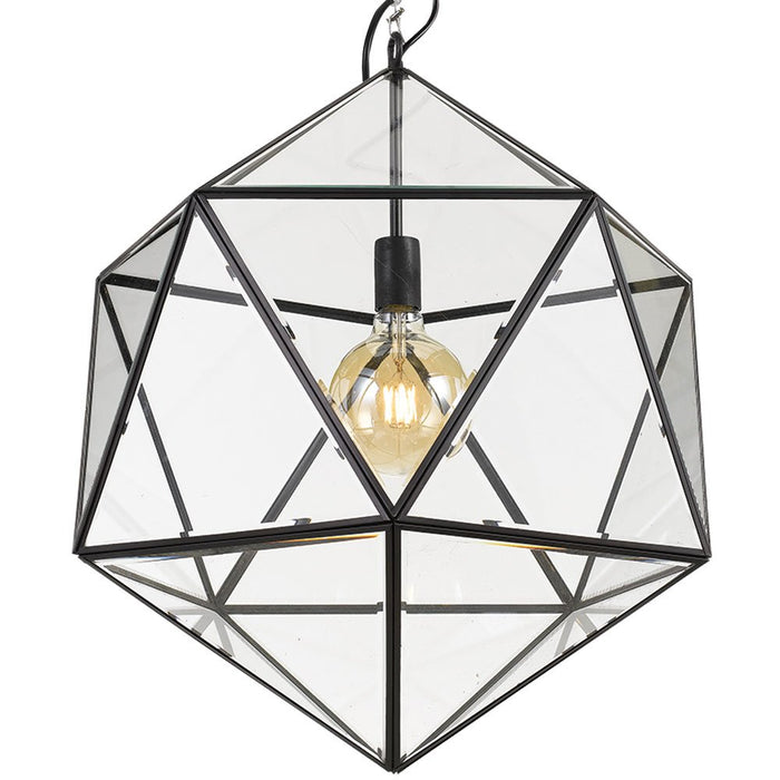 Buy Pendant Lights Australia Lazlo 1 Light Pendant 500mm Black & Clear - LAZLO PE50-BK