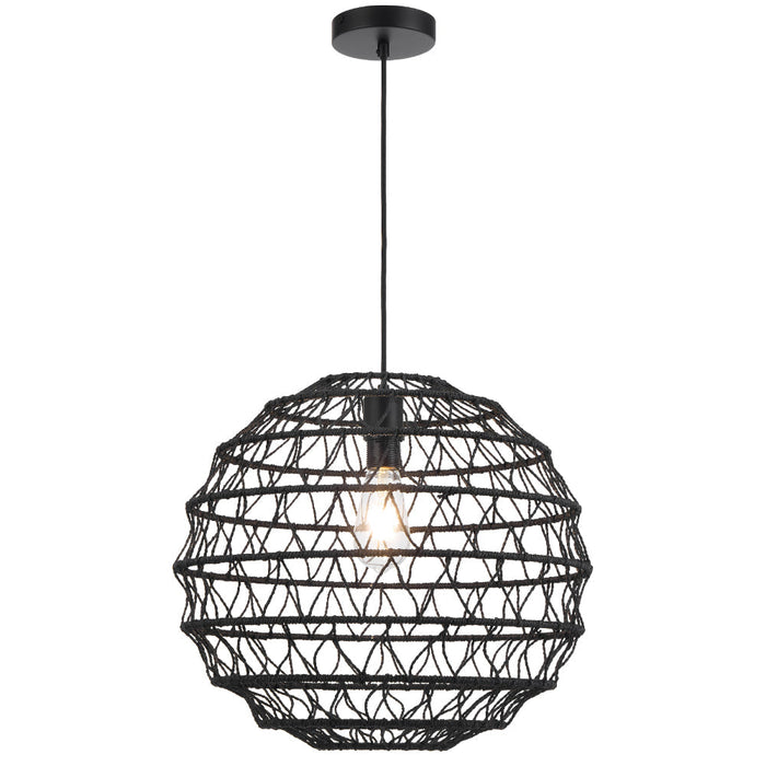 Ivalo 450mm Pendant Light Black - IVALO PE45-BK