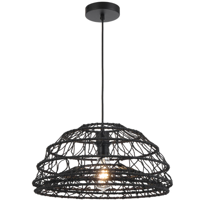 Ivalo 450mm Pendant Light Black - IVALO PE45-BK