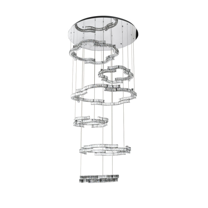 Jura 6 Tier LED Pendant 360W TRI Colour Chrome - JURA PE6T-CH3C