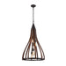 Buy Pendant Lights Australia KHALEESI Oak Dark Red Wood 5 Light Large Pendant - KHALEESI3