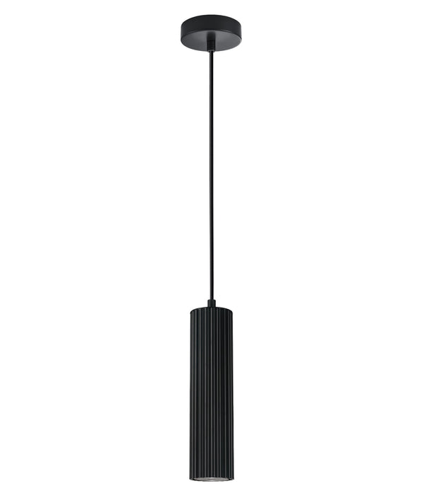 Kolonne Ribbed Cylinder Pendant Light Black - KOLONNE1