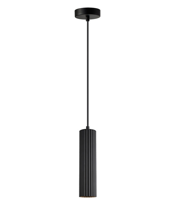 Kolonne Ribbed Cylinder Pendant Light Black - KOLONNE1