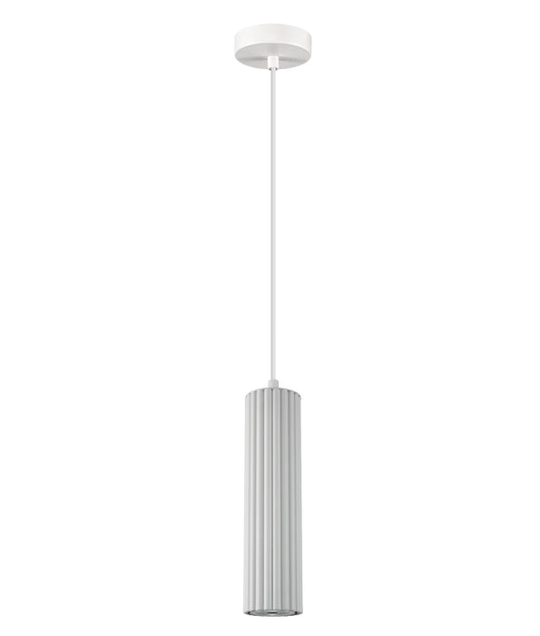 Kolonne Ribbed Cylinder Pendant Light White - KOLONNE2