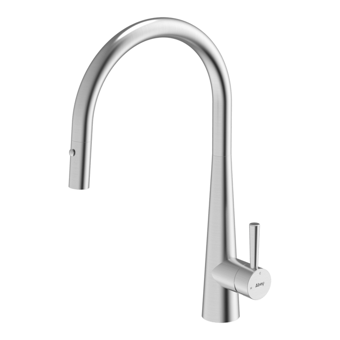 316 Gooseneck Pull Out Dual Spray Function Kitchen Mixer Brushed Steel - KTA014-316-BR