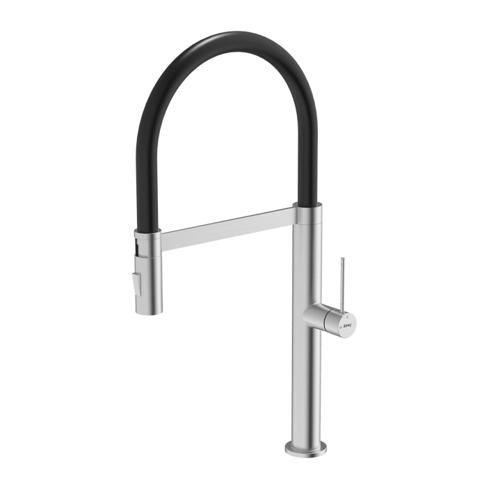 304 Chef Dual Spray Magnetic Pull Down Kitchen Mixer Brushed Steel - KTA019-BR