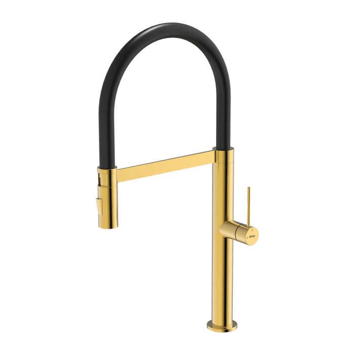 304 Chef Dual Spray Magnetic Pull Down Kitchen Mixer Eureka Gold - KTA019-G