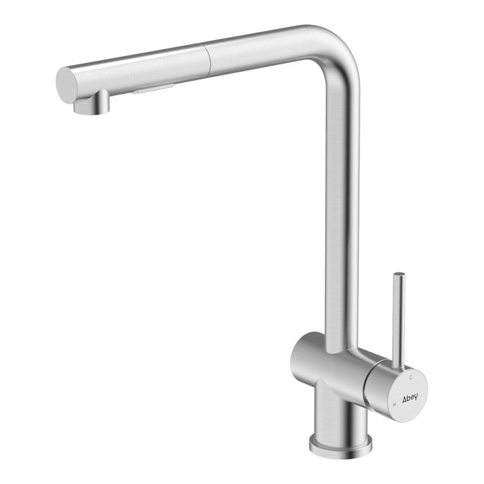316 Squareneck Pull Out Kitchen Mixer Brushed Steel - KTA030-316-BR