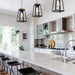 Buy Pendant Lights Australia LANTERNA Wood Trapezium 1 Light Pendant Black - LANTERNA1