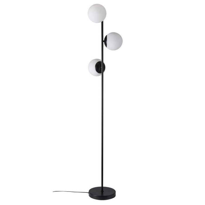 Buy Floor Lamps Australia Lilly 3 Light Floor Lamp Black Metal, Opal Glass - 48613003
