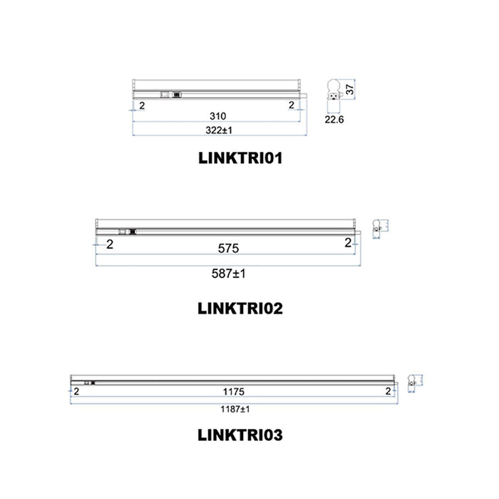 Buy Under Cabinet Lights Australia LINKTRI Interior LED Tri-CCT Linkable T5 Slimline Utility Light 9W 570mm - LINKTRI02