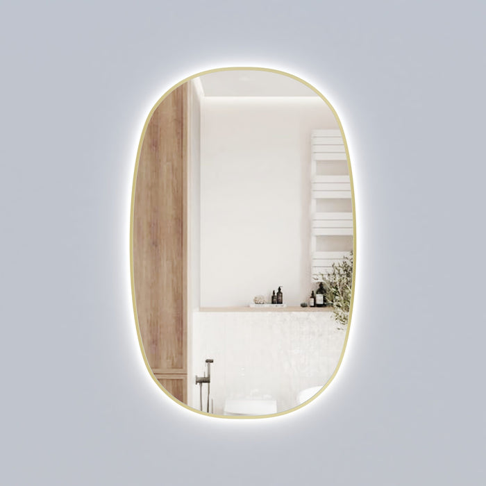 Valmont Vertical 580mm LED Mirror Brushed Gold - LMVAL-580-BG