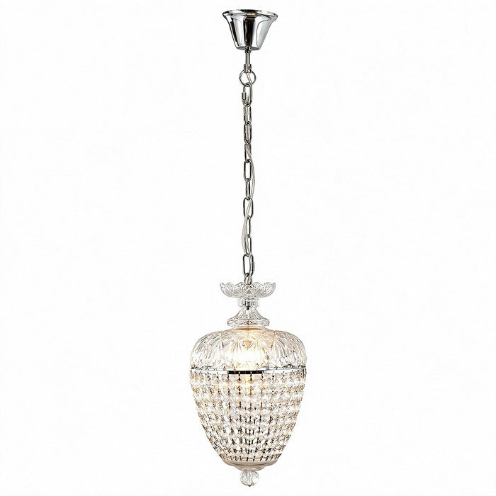 Chopin 1 Light Crystal Basket Chrome - 1000110