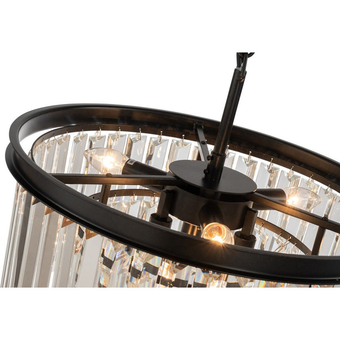 Odeon Large 6 Light Crystal Pendant Bronze - 1000137