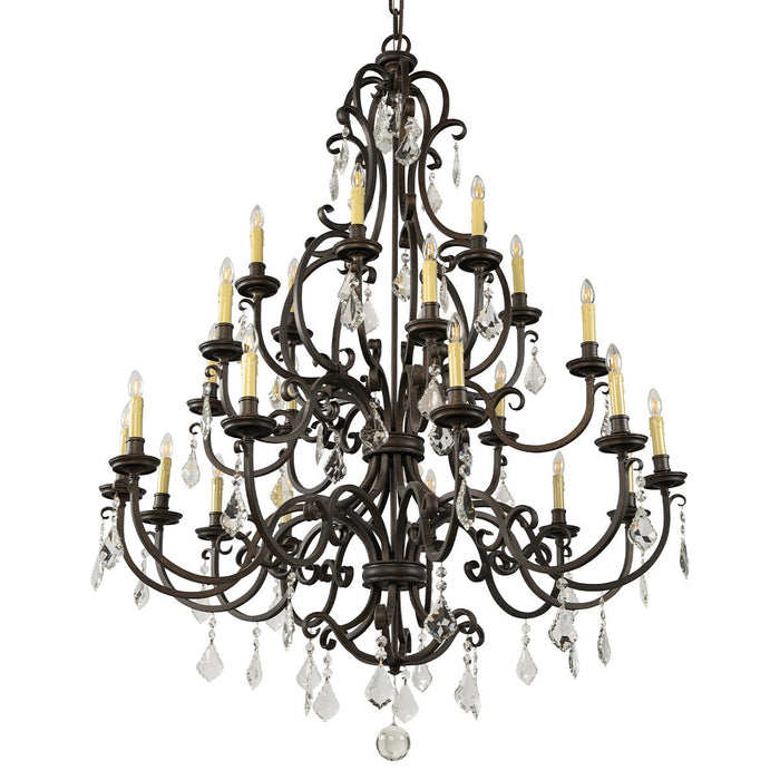 Louis 15th 24 Light Crystal Chandelier Bronze - 1000292