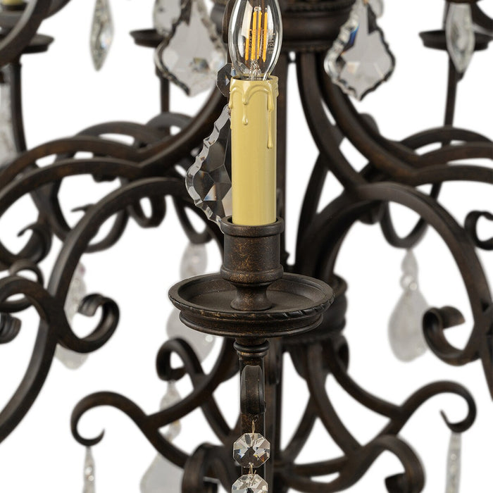 Louis 15th 24 Light Crystal Chandelier Bronze - 1000292