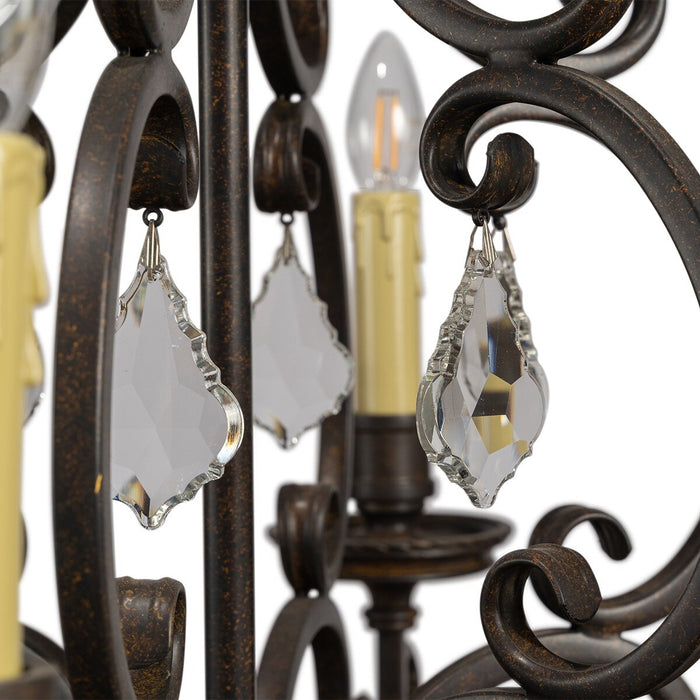 Louis 15th 6 Light Crystal Chandelier Bronze - 1000297