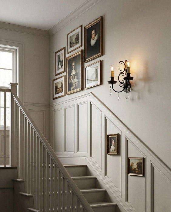 Louis 15th 2 Light Crystal Wall Light Bronze - 1000298