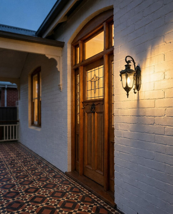 Wellington Medium Outdoor Wall Light Antique Black IP44 - 1000584