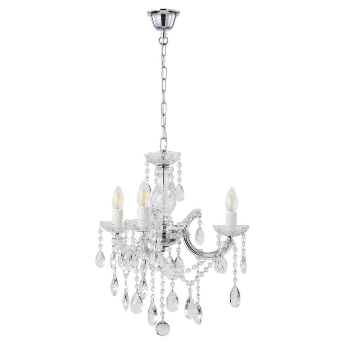 Zurich 3 Light Crystal Chandelier Chrome - 1000606