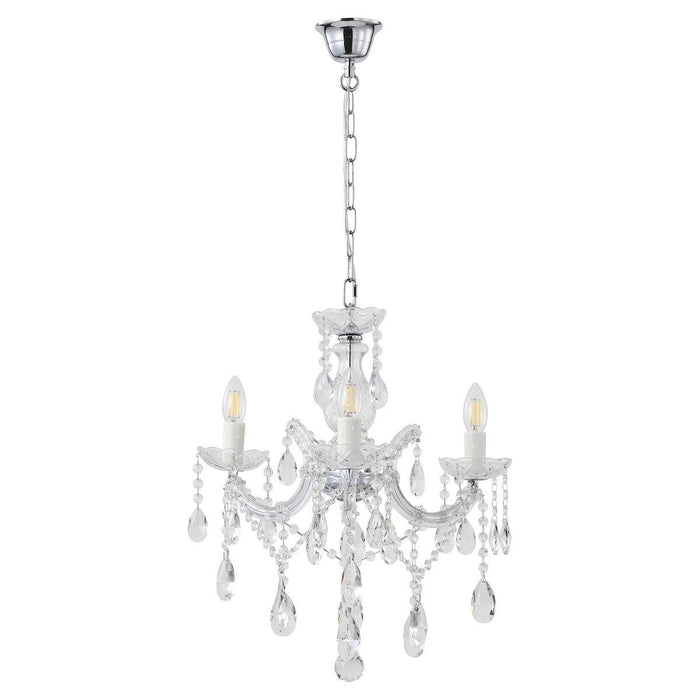 Zurich 3 Light Crystal Chandelier Chrome - 1000606
