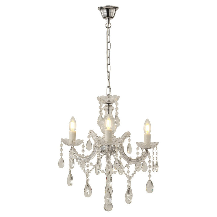 Zurich 3 Light Crystal Chandelier Chrome - 1000606