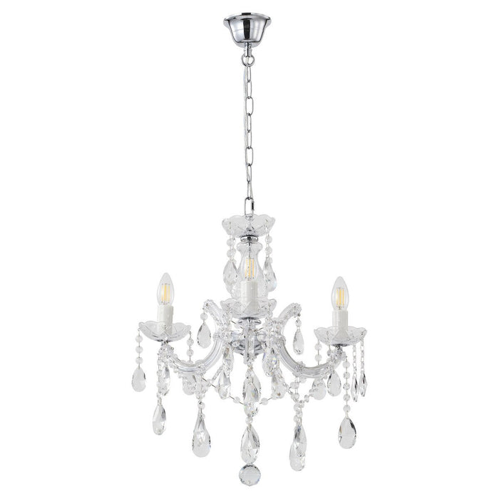 Zurich 3 Light Crystal Chandelier Chrome - 1000606