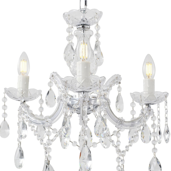 Zurich 3 Light Crystal Chandelier Chrome - 1000606