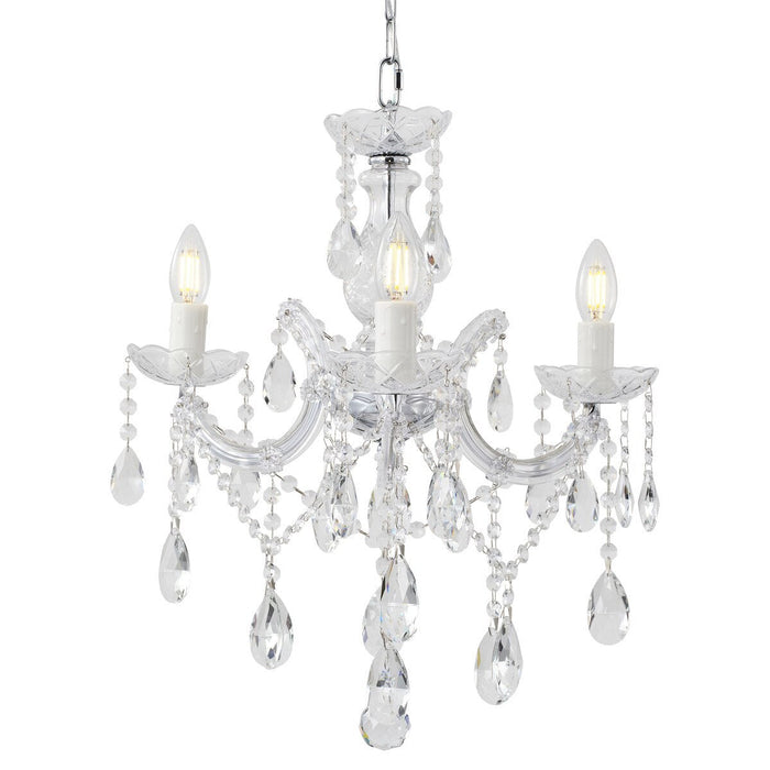Zurich 3 Light Crystal Chandelier Chrome - 1000606