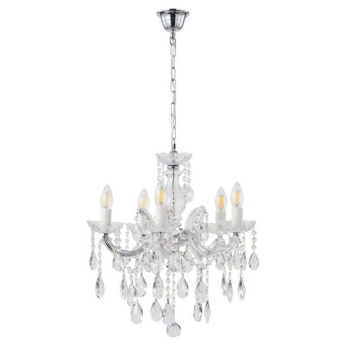 Zurich 5 Light Crystal Chandelier Chrome - 1000607