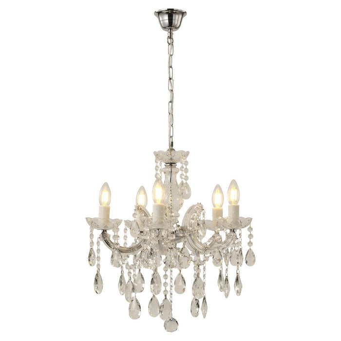 Zurich 5 Light Crystal Chandelier Chrome - 1000607