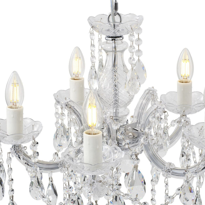Zurich 5 Light Crystal Chandelier Chrome - 1000607