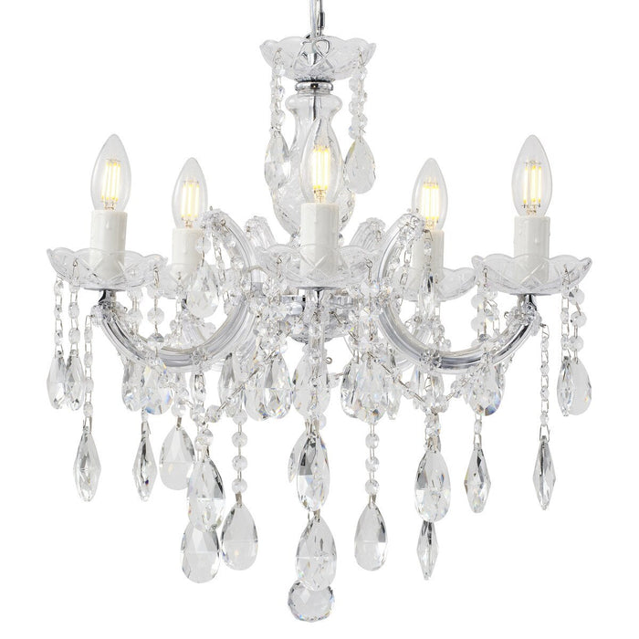 Zurich 5 Light Crystal Chandelier Chrome - 1000607