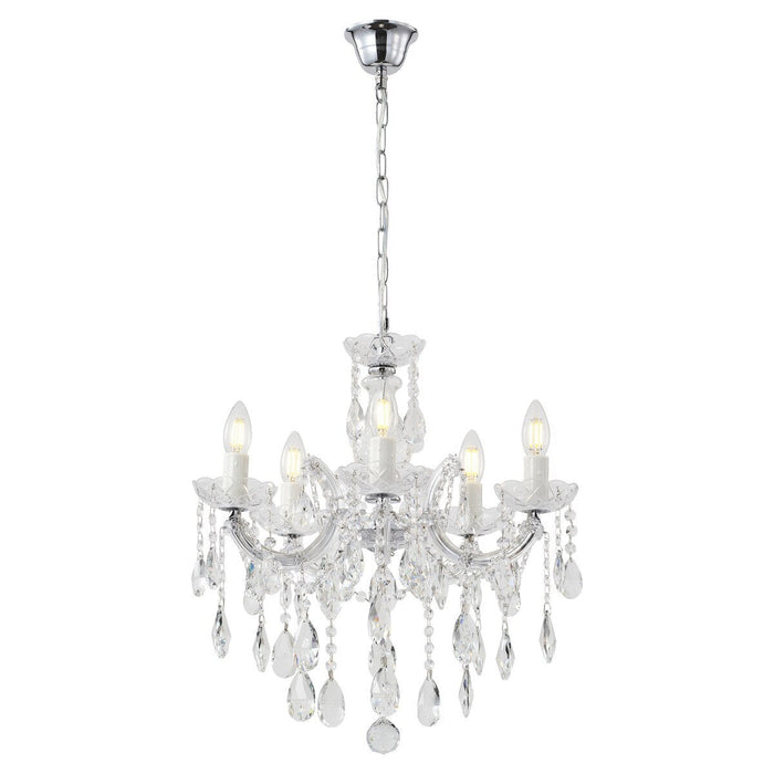 Zurich 5 Light Crystal Chandelier Chrome - 1000607
