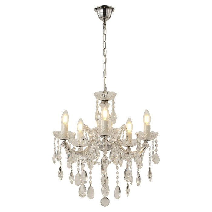 Zurich 5 Light Crystal Chandelier Chrome - 1000607