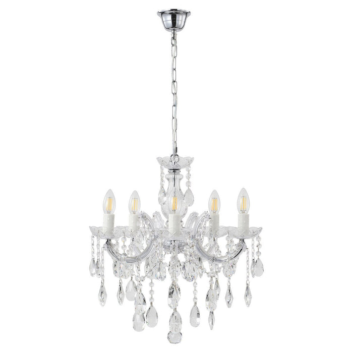 Zurich 5 Light Crystal Chandelier Chrome - 1000607