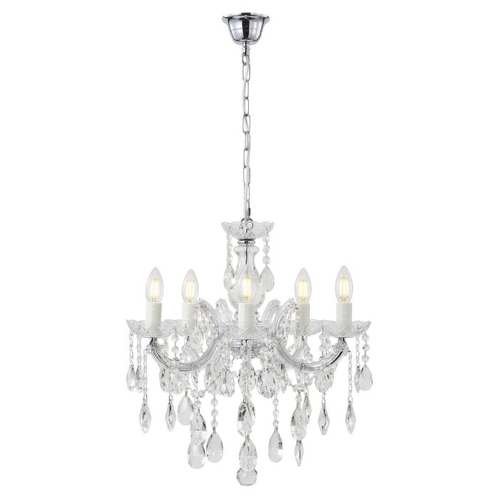 Zurich 5 Light Crystal Chandelier Chrome - 1000607