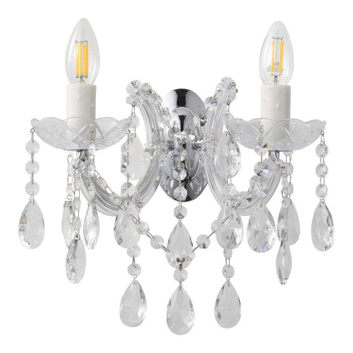 Zurich 2 Light Crystal Wall Light Chrome - 1000610