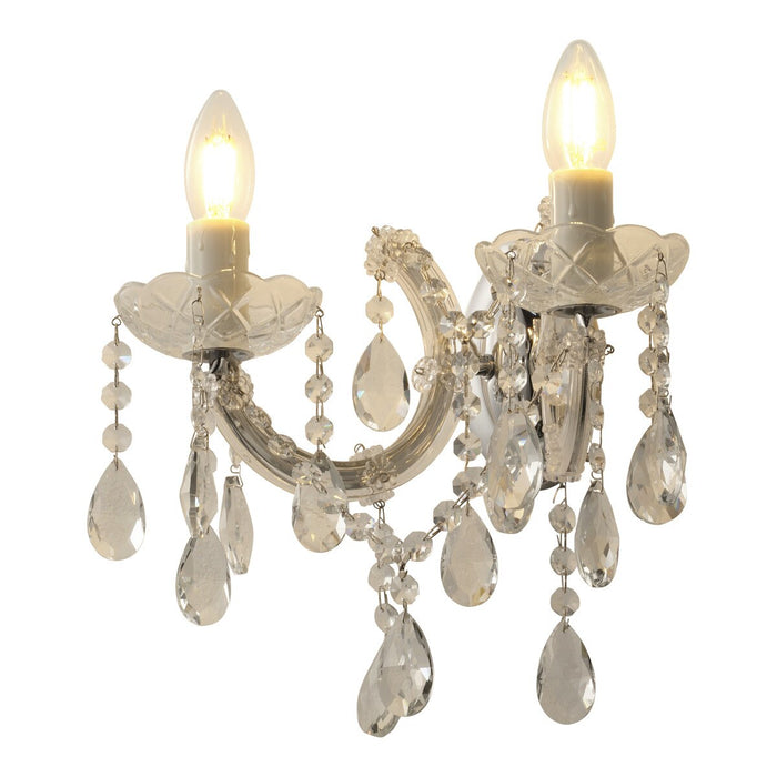 Zurich 2 Light Crystal Wall Light Chrome - 1000610
