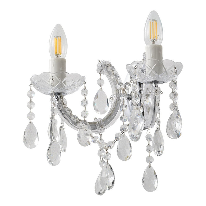 Zurich 2 Light Crystal Wall Light Chrome - 1000610