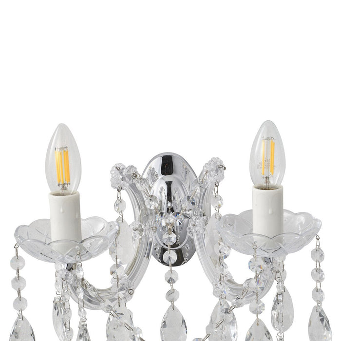 Zurich 2 Light Crystal Wall Light Chrome - 1000610