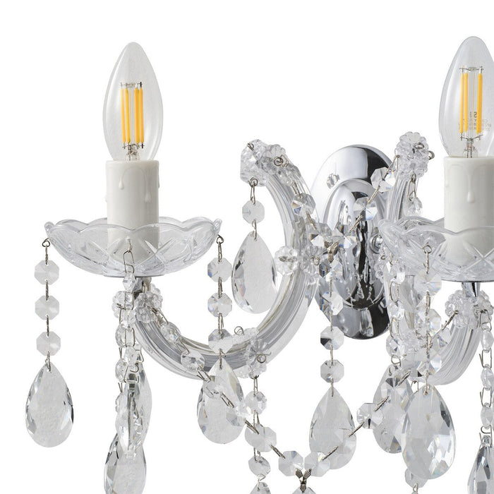 Zurich 2 Light Crystal Wall Light Chrome - 1000610