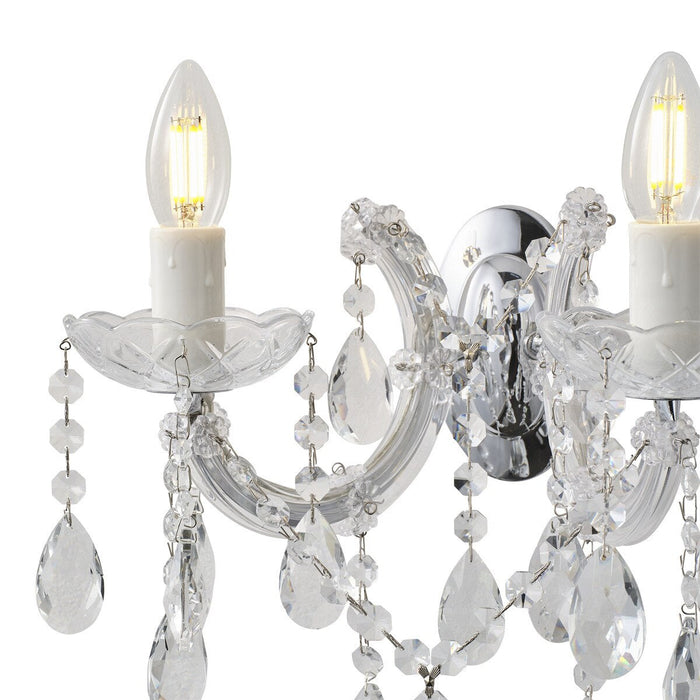 Zurich 2 Light Crystal Wall Light Chrome - 1000610