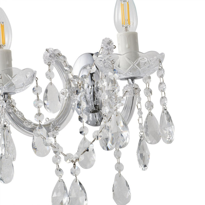 Zurich 2 Light Crystal Wall Light Chrome - 1000610