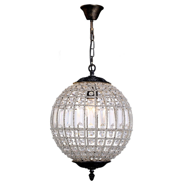Marseilles Small 1 Light Crystal Ball Bronze - 1000811